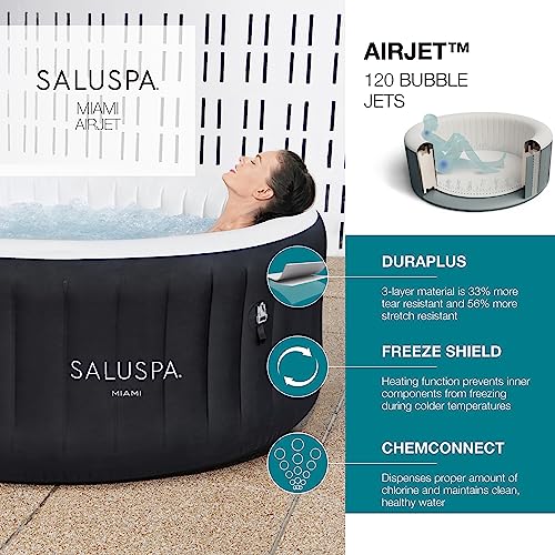 Bestway Miami SaluSpa 2 to 4 Person Inflatable Round Outdoor Hot Tub Spa with 140 Soothing AirJets
